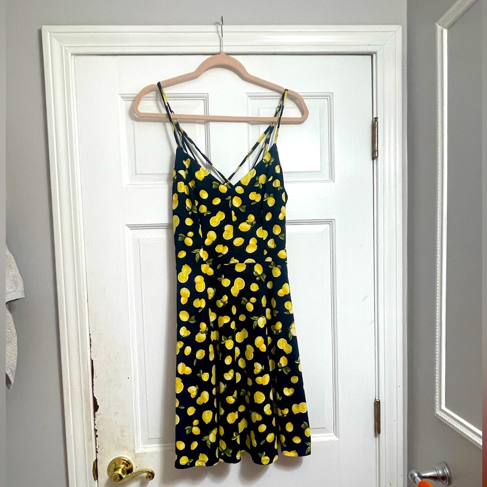 Navy blue lemon sundress